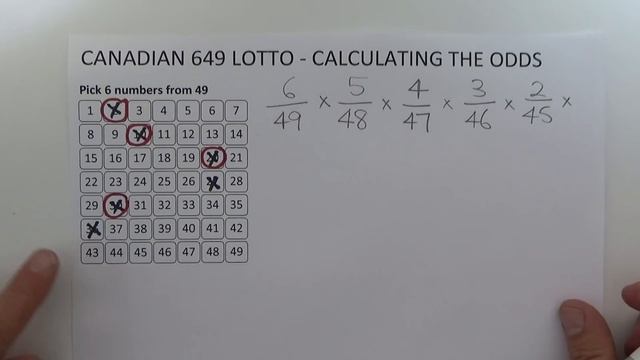How to Calculate the Odds of Winning Canadian 649 Lotto - Step by Step Instructions - Tutorial смотреть онлайн