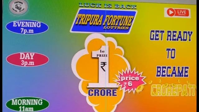 Tripura Fortune Lottery Live Morning Draw 10-04-2023 At 11:00 AM Live From Agartala. смотреть онлайн
