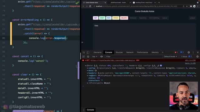 Curso gratuito Axios #8 - Tratando erros смотреть онлайн