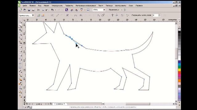 урок в corel draw, редактирование с помощью узлов. Собака из прямоугольника смотреть онлайн