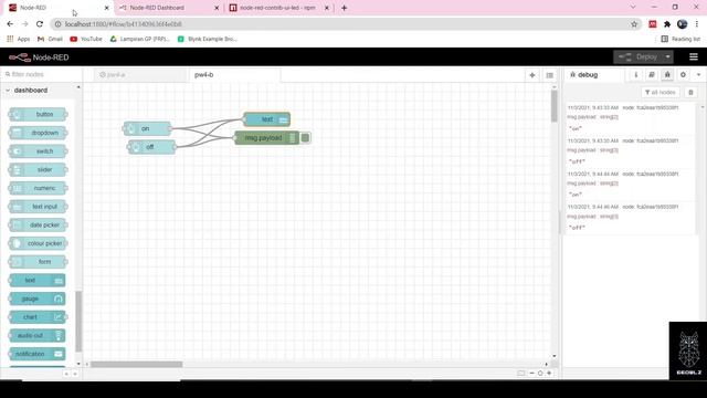 VIDEO 4- NODE-RED, BUTTON & LED IN DASHBOARD смотреть онлайн