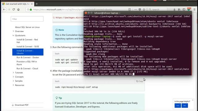 #1 MS SQL Server 2017 Install on Ubuntu смотреть онлайн