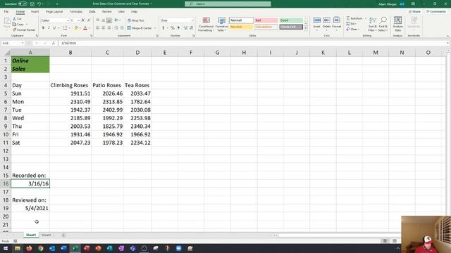 Excel 2016 - Enter Dates Clear Contents and Clear Formats смотреть онлайн