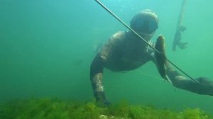 Подводная охота в Черном море на кефаль с «Заманухой», Жара, в воде кайф)))))