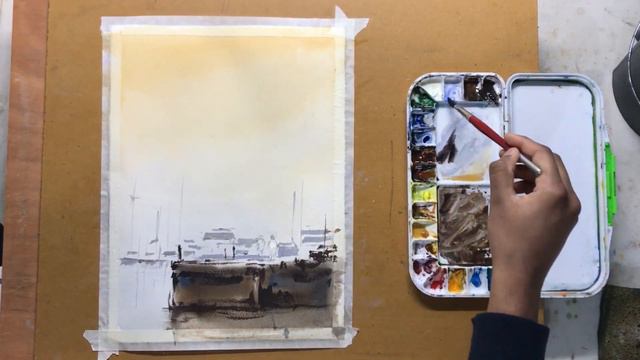 how to paint simple boats in watercolour смотреть онлайн