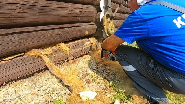 #1 Сгнила баня. Поднимаем баню. Ремонт старой бани своими руками. Часть 1. смотреть онлайн