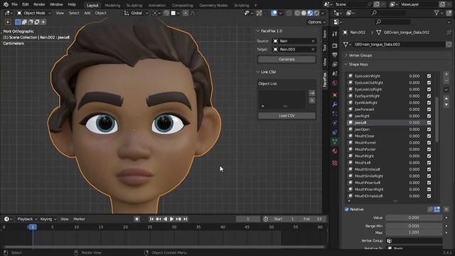 FaceFlex Blendshapes Maker Blender Addon For ARKit And Wonder Studio