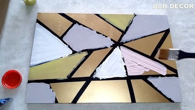 Как спасти надоевшую картину. Геометрическая абстракция это легко./ DIY Home Decor #picture смотреть онлайн