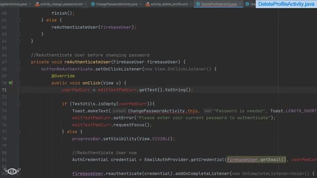 #23 Delete User Activity | Login & Register Android App using Firebase Authentication with Database смотреть онлайн