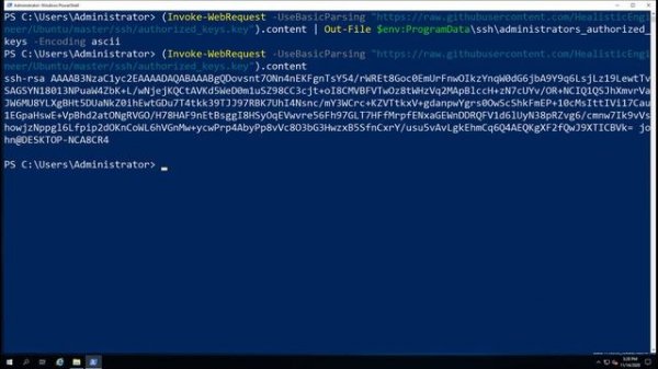 Enable OpenSSH on Windows 2019 with Authorized Keys