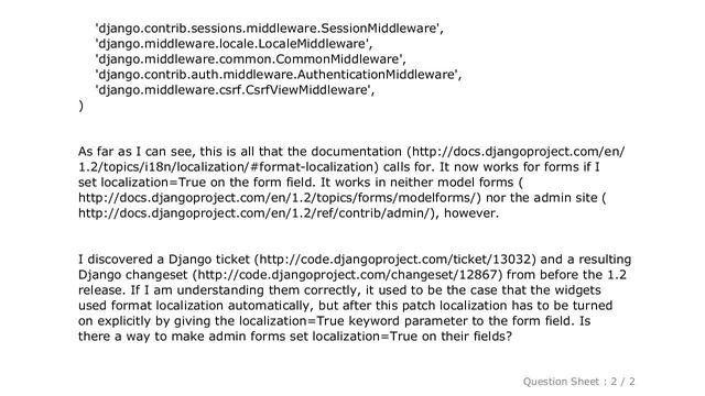 Django : Make Django forms use comma as decimal separator смотреть онлайн