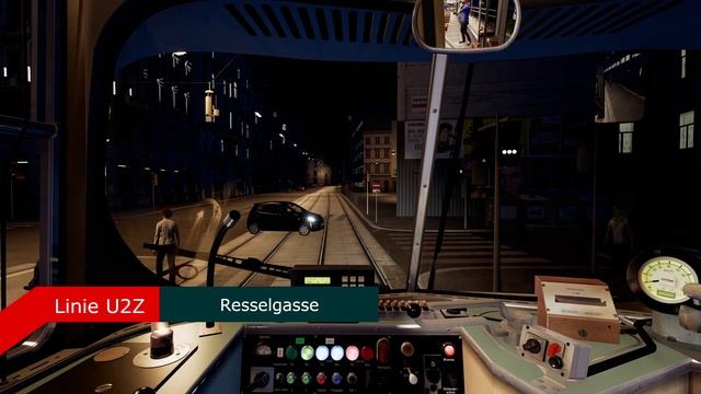 Nachtschiene Linie U2Z Einziehfahrt - E1+c3 | TramSim Vienna смотреть онлайн