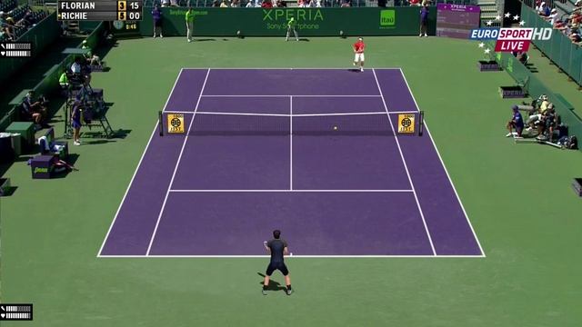 Tennis Elbow 2013 ITST Mod 1.13 - Miami 2013 Final - Federer / Djokovic 6-3 6-4 смотреть онлайн