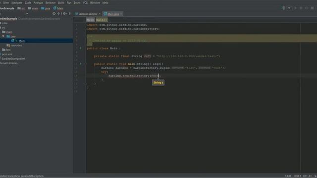 Java sardine (WebDav client) Example смотреть онлайн