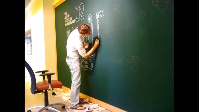 Time lapse of a wall draw "WALL 02" смотреть онлайн