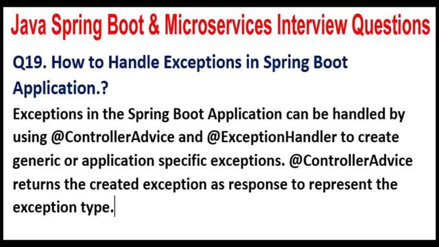 Java Spring Boot & Microservices Interview|Q19. How to Handle Exceptions in Spring Boot Application смотреть онлайн