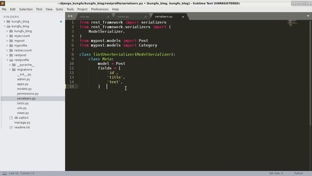 20 of 31. Django+Android tutorial. Create Blog. Api delete post смотреть онлайн