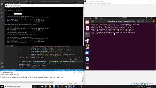 Uso de socket en python3.9.6 entre Maquina virtual y OS Windows anfitrión смотреть онлайн