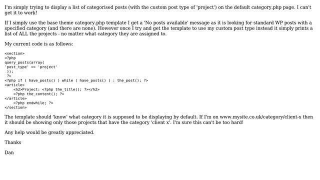 Wordpress: category.php displays ALL posts instead of just those with the current category смотреть онлайн