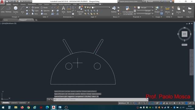 Logo Robot Android su Autocad - Prof. Paolo Mosca смотреть онлайн