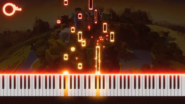 Minecraft - Aria Math - Piano Tutorial смотреть онлайн