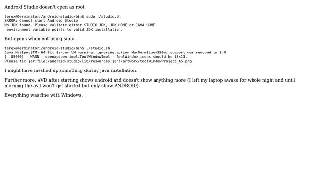 Ubuntu: Java installation and Android Studio AVD problem смотреть онлайн