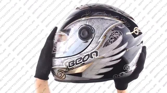 Шлем-интеграл (mod:B-500) (size:M, черно-серый, зеркальный визор, DARK ANGEL) BEON смотреть онлайн