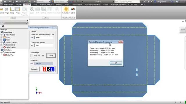 Laser Cutting Calculato [Inventor VBA] смотреть онлайн