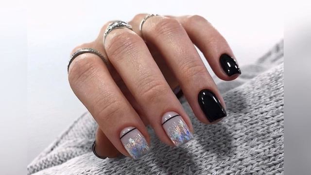 Черный новогодний маникюр 2024 | Черные ногти на Новый год | Christmas black nail art design 🖤✨ смотреть онлайн