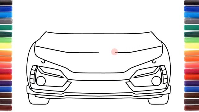 How To Draw Honda Civic Type R GT 2020 - Как нарисовать Хонду Цивик