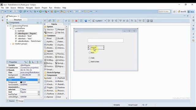 Java Swing Tutorial 9 : JRadioButton with itemListener смотреть онлайн