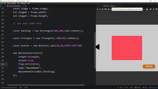 ZIM Basics 12 - How to add a MotionController on the HTML 5 Canvas with JavaScript and ZIMjs смотреть онлайн