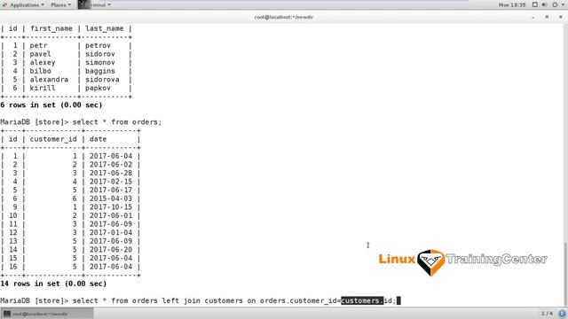 2.6 Объединение таблиц mysql | Linux для начинающих смотреть онлайн