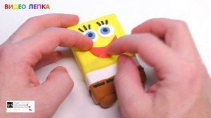 СКВИШИ ГУБКА БОБ АНТИСТРЕСС  ЛЕПИМ ИЗ ЛЕГКОГО ПЛАСТИЛИНА | DIY SpongeBob SQUISHY