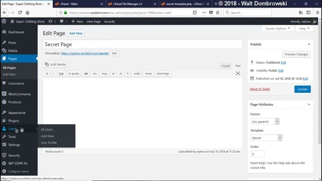 WordPress Tip of the Week - Week 30 - Limit Access to a Page Based on the Users Role смотреть онлайн