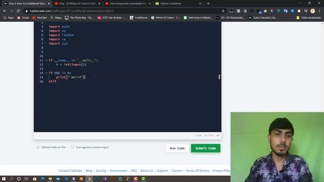 HackerRank Day 3: Conditinoal Statements | 30 days of code python in Bangla смотреть онлайн
