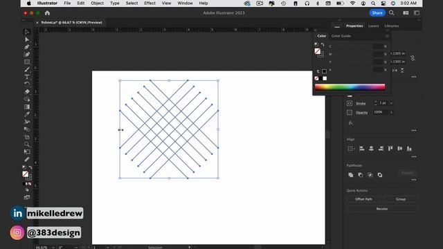 How to Create a Fishnet Mesh Texture Pattern Swatch in Illustrator смотреть онлайн