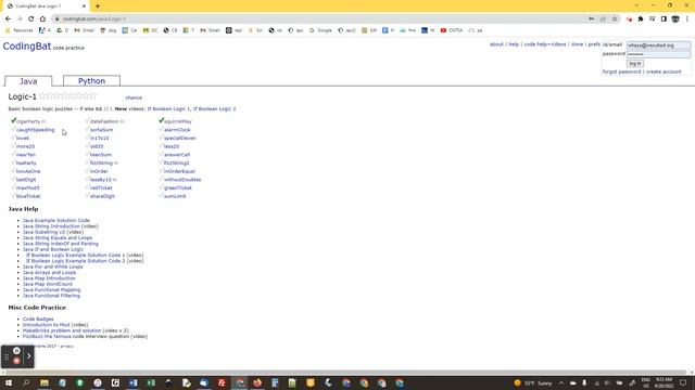 Day18 CodingBat 4 Logic-1 problems worked out 9-20-22 смотреть онлайн