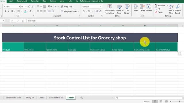 How to Create Stock Control List in Ms excel 2019 || Inventory Management in Ms Excel смотреть онлайн