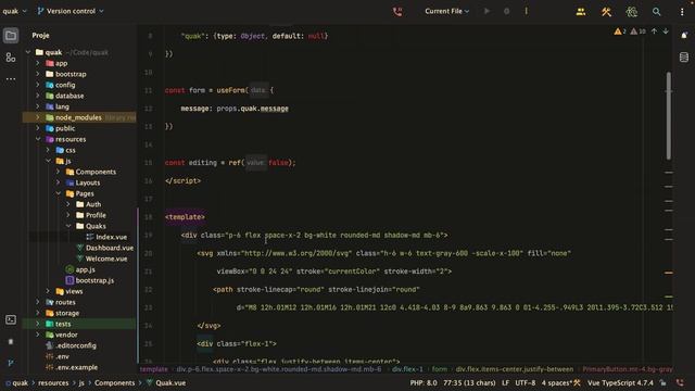 #7 Editing quaks | Unbelievable! Build Your Own Twitter with VueJS and Laravel! смотреть онлайн