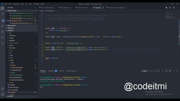 Laravel 8 Admin Panel with Roles and Permission - Part 6 Creating User Profile