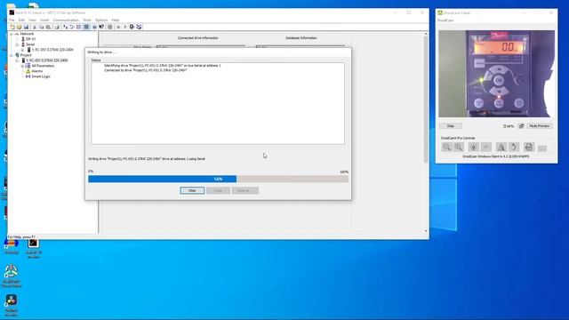 How to connect MCT 10 software to DANFOSS FC 51 via USB serial RS485 смотреть онлайн