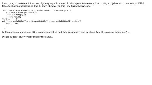 Sharepoint: How to make foreach function in jquery asynchronous? смотреть онлайн