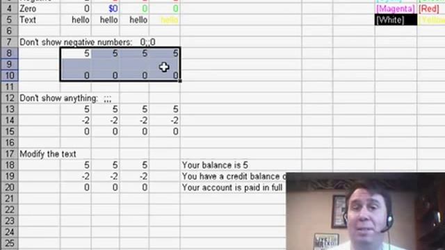 Excel - Custom Number Formats: Change Numbers to Text, Apply Color Coding, & More! - Episode 724 смотреть онлайн