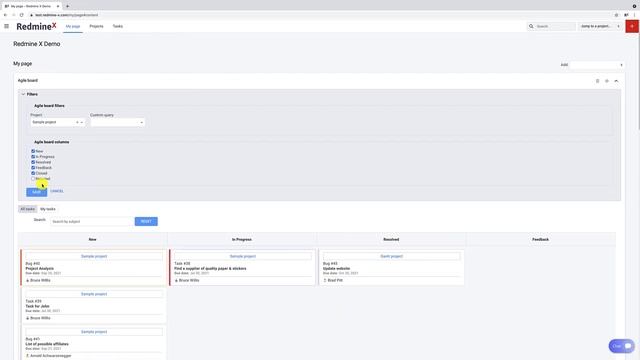 Redmine X Agile My Page Module - Agile Board on My Page смотреть онлайн