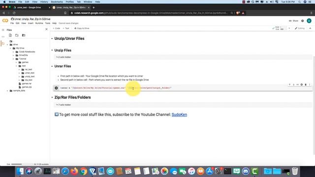How To Zip/unzip, Rar/unrar Files On Google Drive (Colab Method -2021)