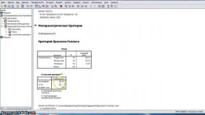 Результаты расчета критерия Н Крускалла Уоллеса в SPSS