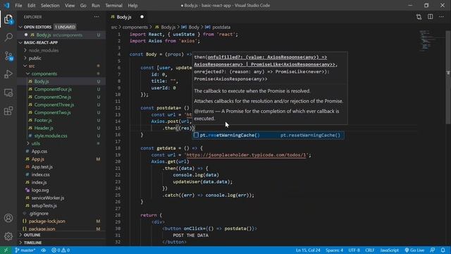 React JS Tutorial - 13 - HTTP POST Request using Axios смотреть онлайн