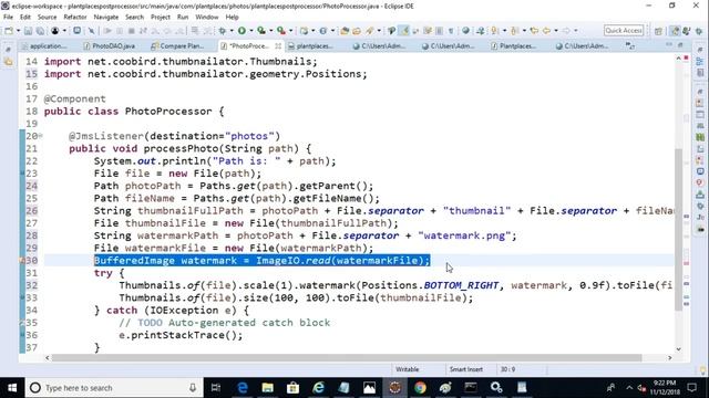 Watermark an image with Thumbnailator and Spring Boot смотреть онлайн