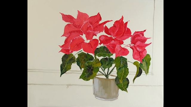 Рождественская звезда. Живопись маслом. Christmas star. Oil painting. смотреть онлайн